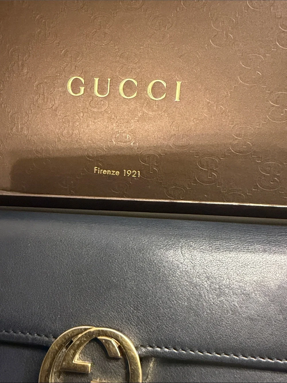 Gucci Black Leather Continental Wallet with Gold Double GG Emblem - Picture 4 of 12
